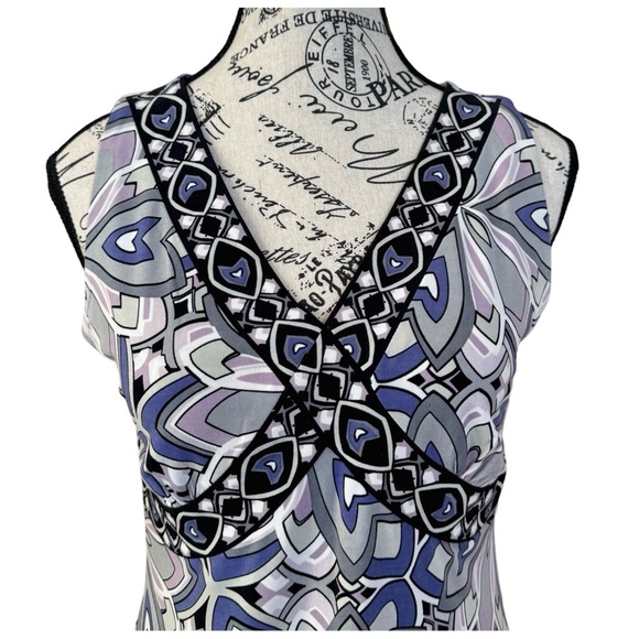 Tahari ASL Women’s Fitted Sleeveless Tank Top. Purple, Blue. 6 - Picture 7 of 11